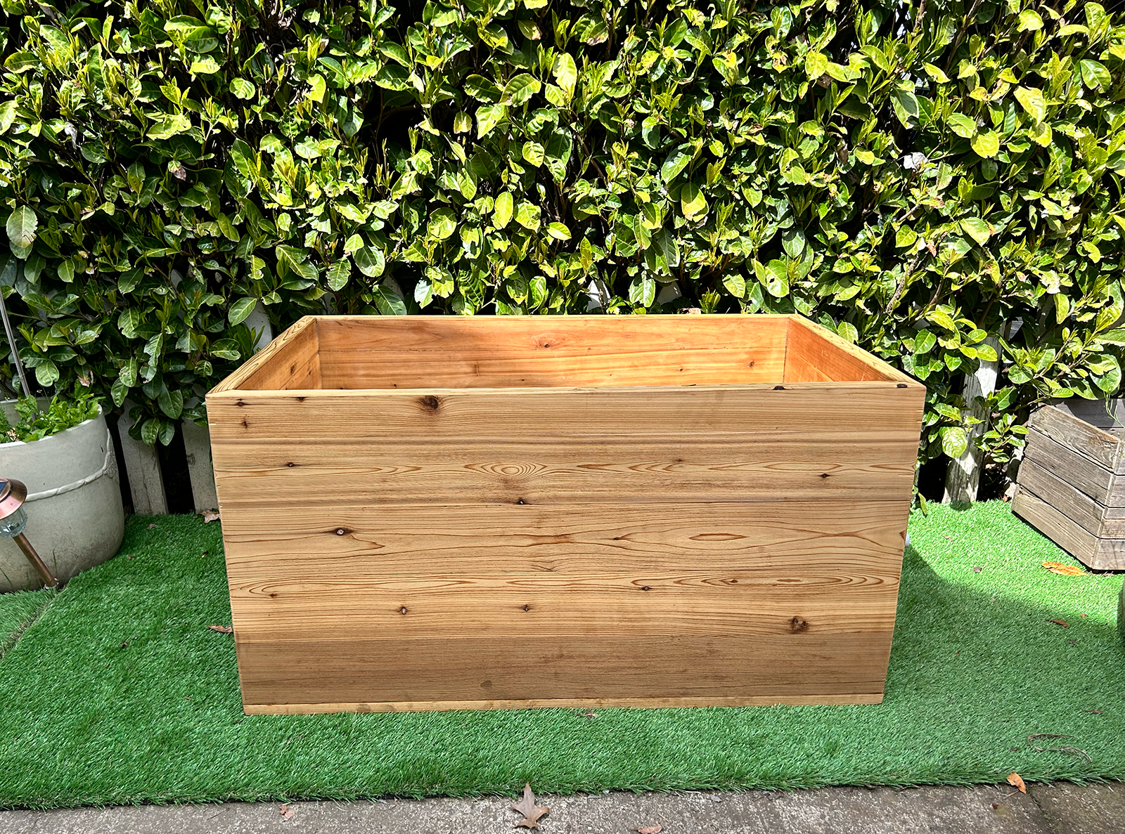 Rectangular cedar hot tub